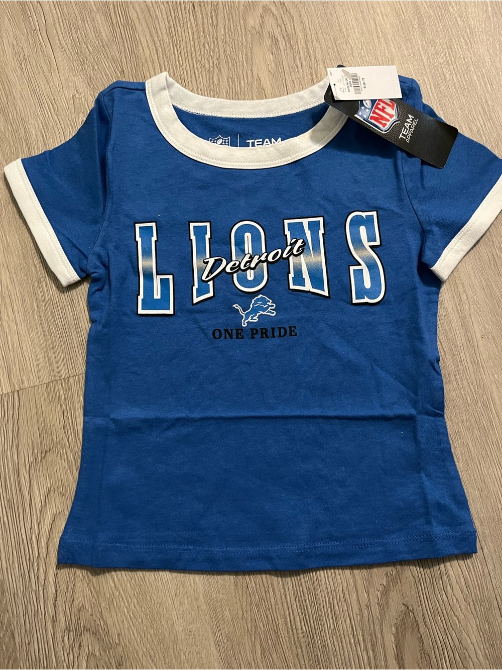 NFL Detroit Lions Youth Royal Blue Tee with White Trim